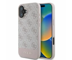 Guess GUHCP16SG4GLPI Apple iPhone 16 6.1″ rožinės spalvos harddėklas 4G Bottom Stripe