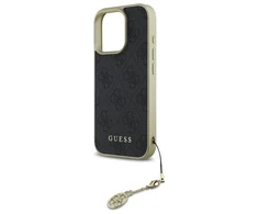 Guess GUHCP16LGF4GGR Apple iPhone 16 Pro 6.3" dėklas telefonui juodos spalvos 4G Charms Collection