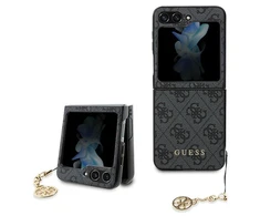 Samsung Galaxy Z Flip 5 Guess Dėklas 4G Charms Collection (GUHCZF5GF4GGR) pilkos spalvos