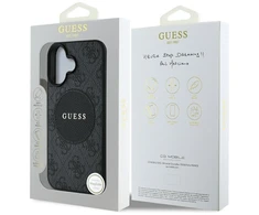 Guess 4G Circle Classic Logo MagSafe dėklas iPhone 16 - juodas