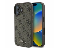 GUESS dėklas skirtas Apple iPhone 16 GUHCP16SG4GFBR (PU 4G Classic) rudos spalvos