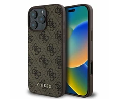 Guess 4G Classic - dėklas skirtas Apple iPhone 16 Pro ruda