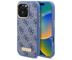 Guess 4G Logo Plate MagSafe Case Apple iPhone 16 Pro Max - dėklas telefonui mėlynos spalvos