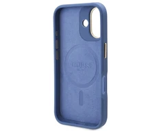Guess 4G Logo Plate MagSafe Case Apple iPhone 16 Plus - dėklas telefonui mėlynos spalvos