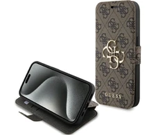 Guess 4G Metal Logo Apple iPhone 15 Pro - dėklas telefonui rudos spalvos