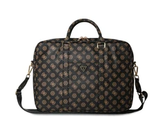 Guess 4G Peony Front Pocket Zipper Triangle Logo Nešiojamas kompiuteris Bag 16" - Juodas