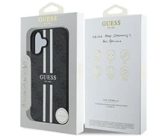 Guess GUHMP16SP4RPSK Apple iPhone 16 6.1" dėklas telefonui juodos spalvos 4G Printed Stripes MagSafe