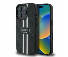 Guess 4G Printed Stripes MagSafe Apple iPhone 16 Pro - dėklas telefonui juodos spalvos