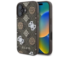 Guess GUHMP16SP4RPSW Apple iPhone 16 6.1″ rudos spalvos kietas dėklas 4G Printed Stripes MagSafe