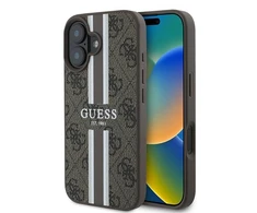 Guess 4G Printed Stripes MagSafe Apple iPhone 16 Plus - dėklas telefonui rudos spalvos