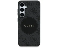 Guess 4G Round Patch Classic Logo MagSafe Samsung Galaxy S25 Plus dėklas telefonui juodos spalvos