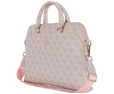 Guess 4G Zipper Pocket Triangle Logo 15" Nešiojamas kompiuteris Bag - Rožinė