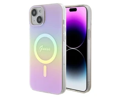 „Guess“ GUHMP15MHITSP „iPhone 15 Plus 6.7“ rausvas/rožinis kietas dėklas IML Iridescent MagSafe