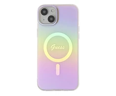 „Guess“ GUHMP15MHITSP „iPhone 15 Plus 6.7“ rausvas/rožinis kietas dėklas IML Iridescent MagSafe
