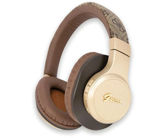 Guess Bluetooth on-ear ausinės GUBH604GEMW rudos spalvos 4G Script