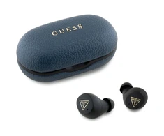 Guess ausinės Bluetooth GUTWSPGTSPSB TWS mėlynos spalvos Grained Classic Logo