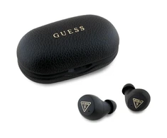 Guess ausinės Bluetooth GUTWSPGTSPSK TWS juodos spalvos Grained Classic Logo