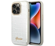 „Guess Croco Collection“ dėklas, skirtas iPhone 14 Pro 6.1" - sidabrinis