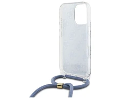 Guess GUHCP16XHC4SEB Apple iPhone 16 Pro Max 6.9" dėklas telefonui mėlynos spalvos Crossbody Cord 4G Print