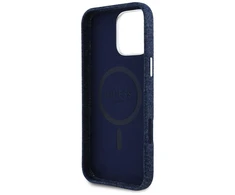 Guess Denim Triangle Logo MagSafe iPhone 16 Pro Dėklas - Mėlyna