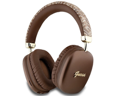 Guess GCube Metallic Script Logo Bluetooth belaidės ausinės - rudos spalvos