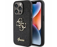 Dėklas GUESS GUHCP15LHG4SGK IPHONE 15 PRO 6.1 "Juodas/Juodas HARDCASE GLITTER SCRIPT BIG 4G