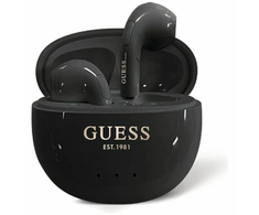 Ausinės TWS Guess Glossy Effect Egg Shape Printed Classic Logo juodos spalvos