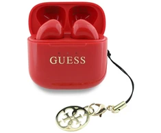 Guess Classic Logo Charm TWS belaidės ausinės raudonos spalvos