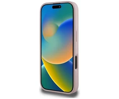 Dėklas Guess Grained Big 4G Logo Small Classic Logo Apple iPhone 16 Pro rožinės spalvos