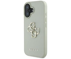 Guess Grained Big 4G Logo Small Classic Logo Apple iPhone 16 dėklas telefonui žalios spalvos