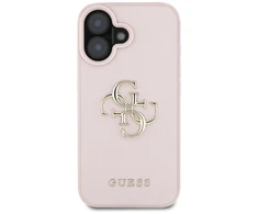 Dėklas Guess Grained Big 4G Logo Small Classic Logo Apple iPhone 16 rožinės spalvos