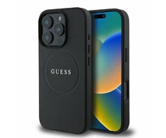 Guess PU Grained Classic Logo MagSafe Apple iPhone 16 Pro dėklas telefonui juodos spalvos