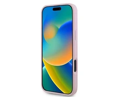 Guess GUHMP16MPGHSMMP Apple iPhone 16 Plus 6.7″ rožinės spalvos kietas dėklas Grained Ring MagSafe