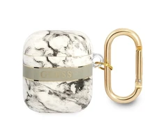 Apple AirPods ausinių dėklas Guess AirPods Marble Strap Collection (GUA2HCHMAG) pilka