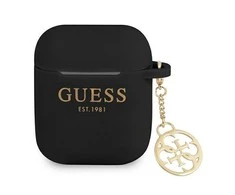 GUESS GUA2LSC4EK AIRPODS 1/2 COVER Juodas/Juodas SILICONE CHARM 4G COLLECTION