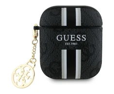Dėklas Apple AirPods 1/2 Guess Cover Printed Stripes Charm (GUA2P4RPSK) juodas