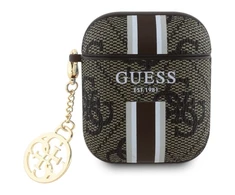 Dėklas Apple AirPods 1/2 Guess Cover Printed Stripes Charm (GUA2P4RPSW) ruda