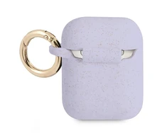 Dėklas Guess GUA2SGGEU „AirPods“ dangtelis yra purpurinis / violetinis silikono blizgesys
