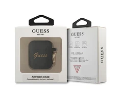 Guess telefono dėklas AirPods GUA2SSSK juodas Silikoninis Vintage Script