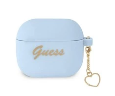 Apple AirPods 3 Guess silikoninis Charm Heart Collection (GUA3LSCHSB) ausinių dėklas mėlynos spalvos