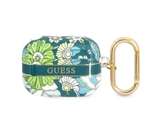 Apple AirPods Pro ausinių dėklas Guess AirPods Flower Strap Collection (GUAPHHFLN) žalios spalvos