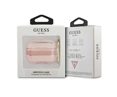 Apple AirPods Pro ausinių dėklas Guess AirPods Strap Collection (GUAPHHTSP) rožinės spalvos