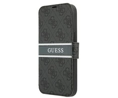 Dėklas GUESS GUBKP13S4GDGRON IPHONE 13 MINI 5.4 "GRAY/GRAY BOOK 4G STRIPE