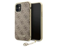 Apple iPhone 11 Guess Dėklas 4G Charms Collection (GUHCN61GF4GBR) rudos spalvos
