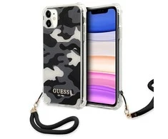Karl Lagerfeld Guess telefono dėklas iPhone 11 GUHCN61KSARBK juodas hard telefono dėklas Camo Collection