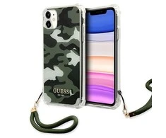 Guess telefono dėklas iPhone 11 GUHCN61KSARKA khaki hard telefono dėklas Camo Collection