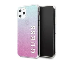 Guess dėklas, skirtas iPhone 11 Pro Max GUHCN65PCUGLPBL rožinės-mėlynos spalvos kietas dėklas Glitter Gradient