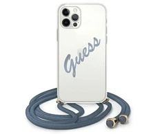 Apple iPhone 12 Pro Max Guess dėklas Script Vintage (GUHCP12LCRTVSBL) mėlynos spalvos