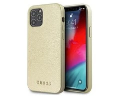Apple iPhone 12 Pro Max Guess dėklas Iridescent (GUHCP12LIGLGO) aukso spalvos