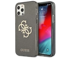 Dėklas GUESS GUHCP12LPCUGL4GBK HARD CASE 4G BIG LOGO GLITTER IPHONE 12 PRO MAX Juodas